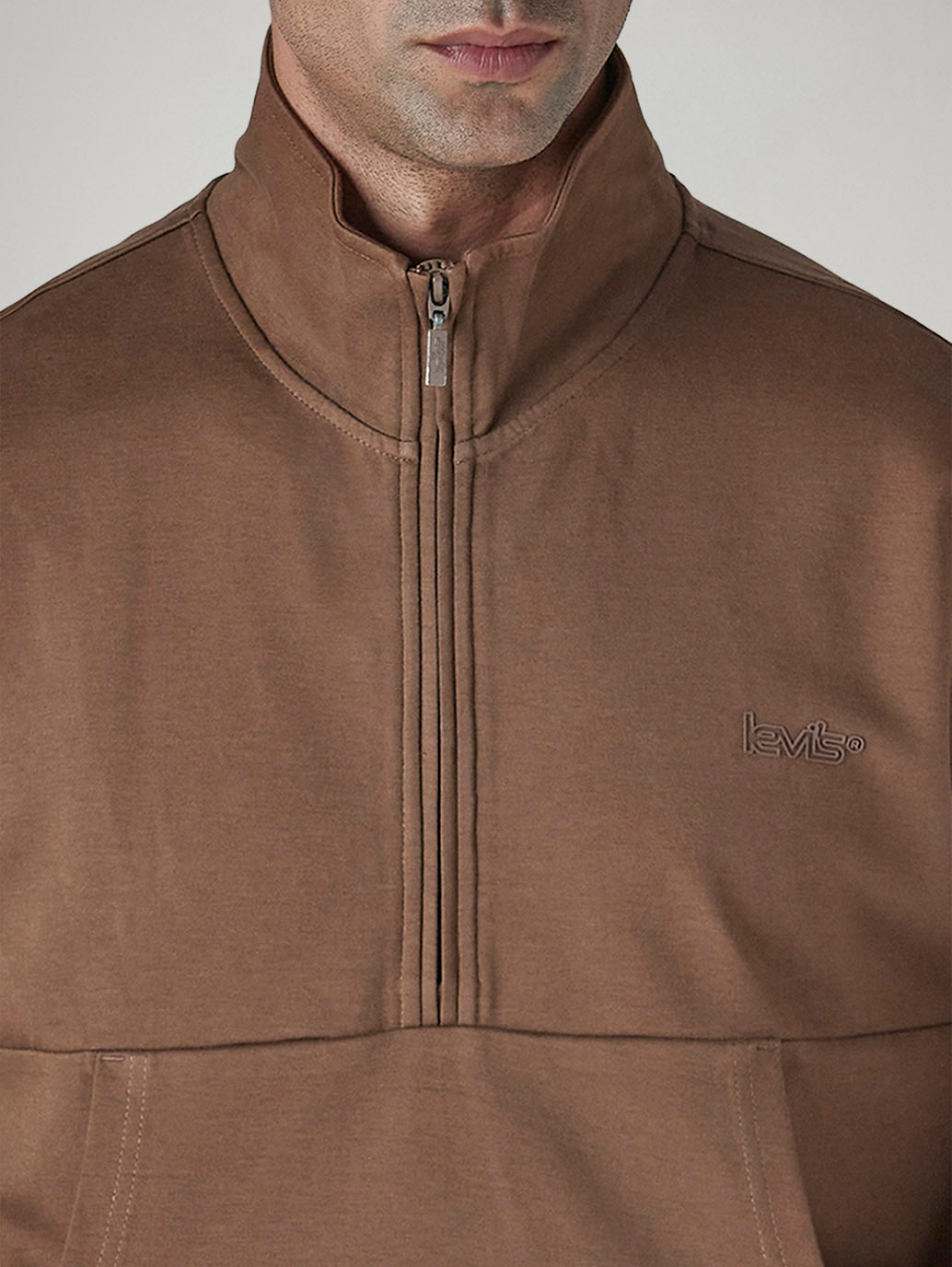 Men's Solid Boxy Fit Sweatshirt - Detail View