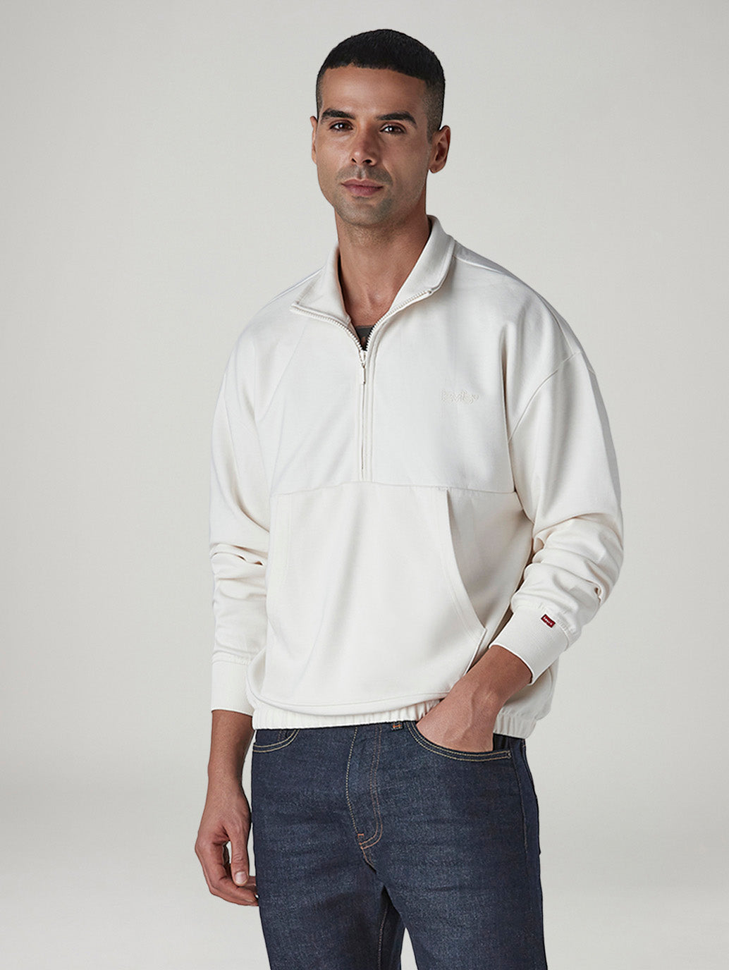 Men's Solid Boxy Fit Sweatshirt