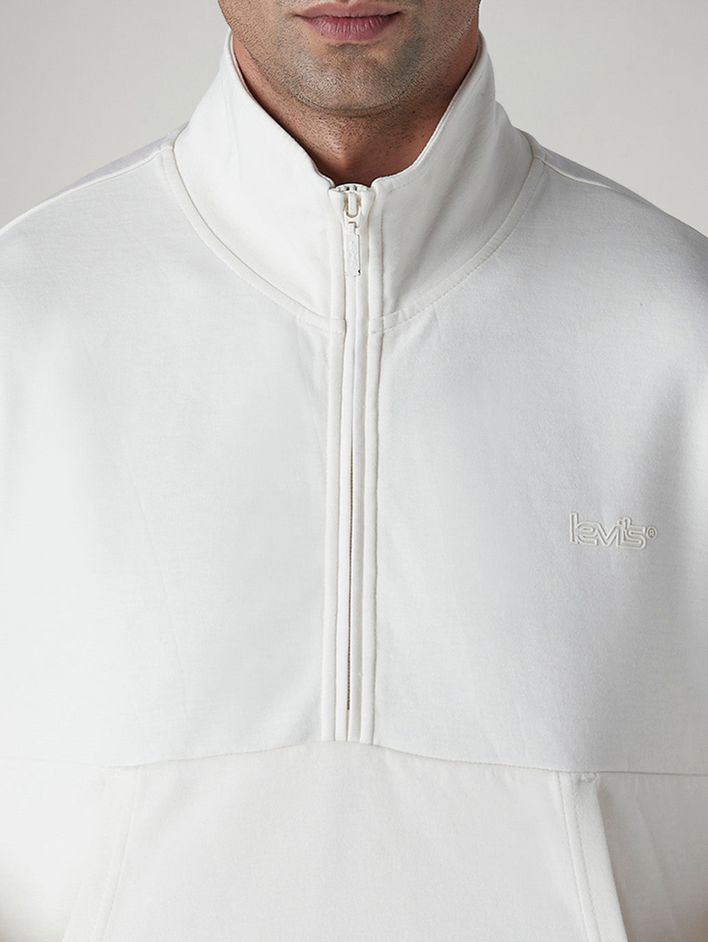 Men's Solid Boxy Fit Sweatshirt - Detail View