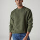 Men's Solid Olive Crew Neck Sweater - 20 View