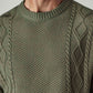 Men's Solid Olive Crew Neck Sweater - 20 View