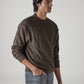 Men's Solid Brown Crew Neck Sweater - Side View