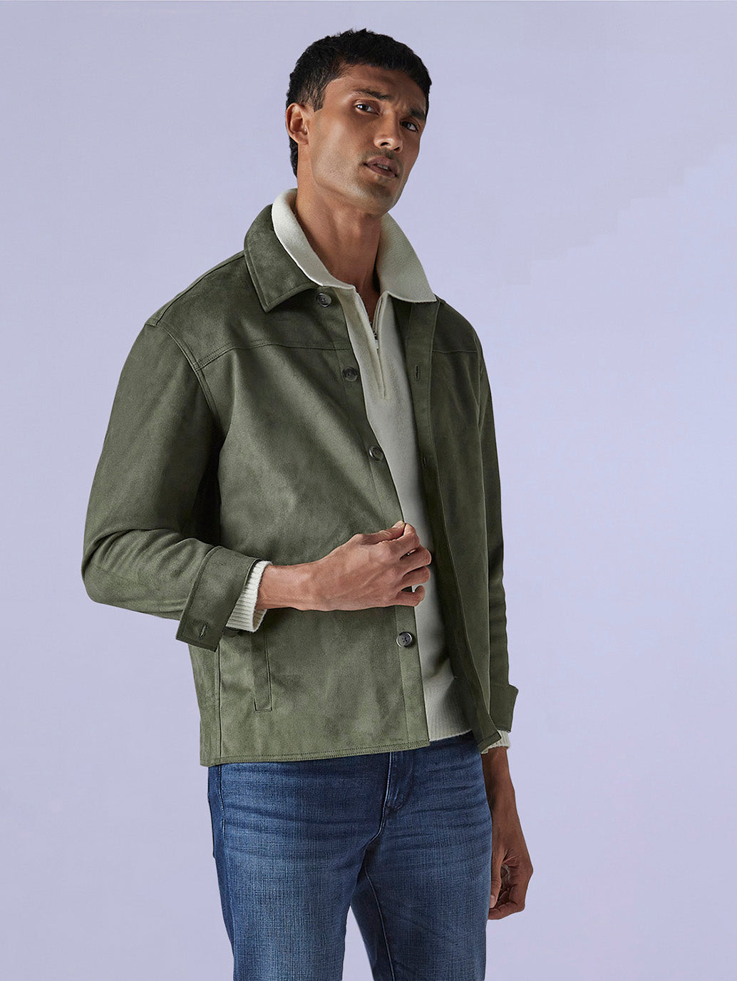 Men's Redloop Solid Slim Fit Shacket