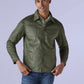Men's Redloop Solid Slim Fit Shacket - Front View