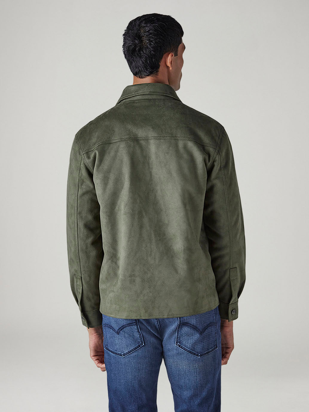 Men's Solid Olive Redloop Jacket - 20 View