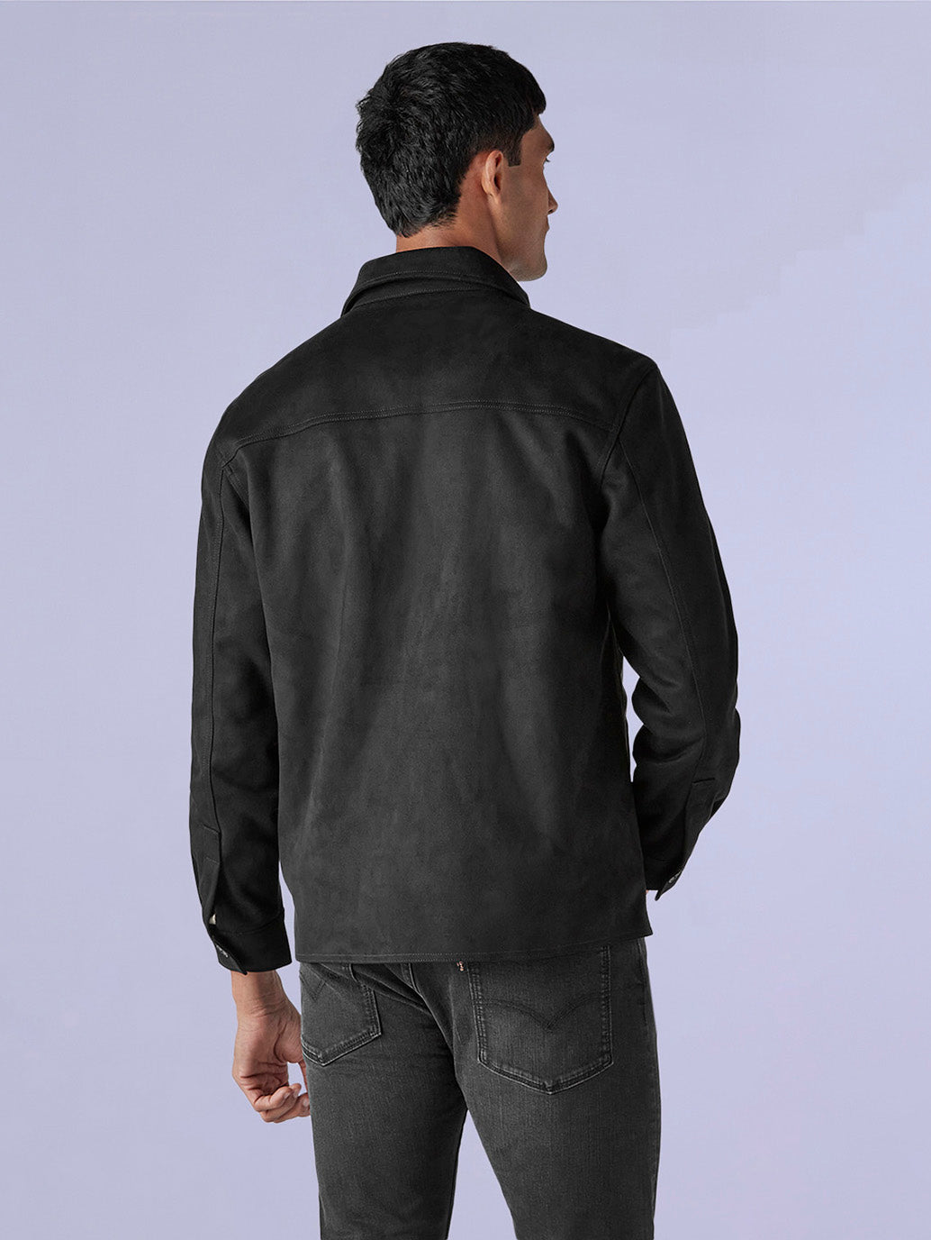Men's Redloop Solid Slim Fit Shacket - Back View