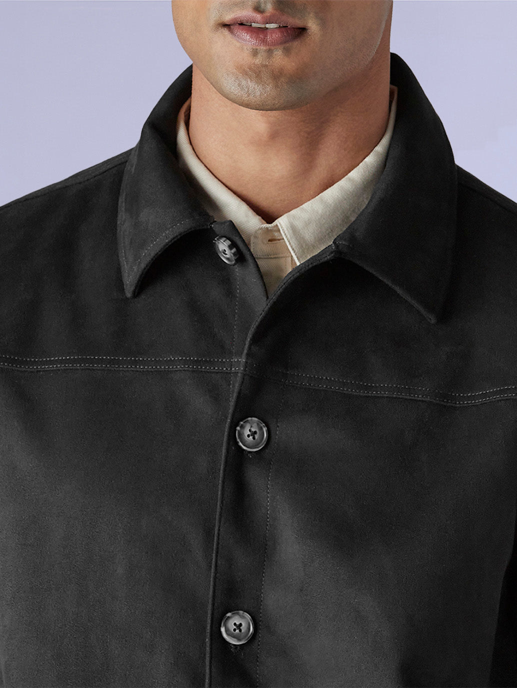 Men's Redloop Solid Slim Fit Shacket - Detail View