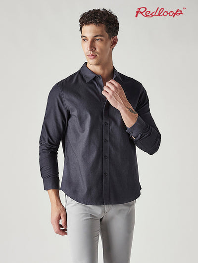 Men's Solid Slim Fit Oxford Redloop Shirt-image-24