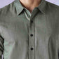 Men's Solid Slim Fit Oxford Redloop Shirt - Detail View