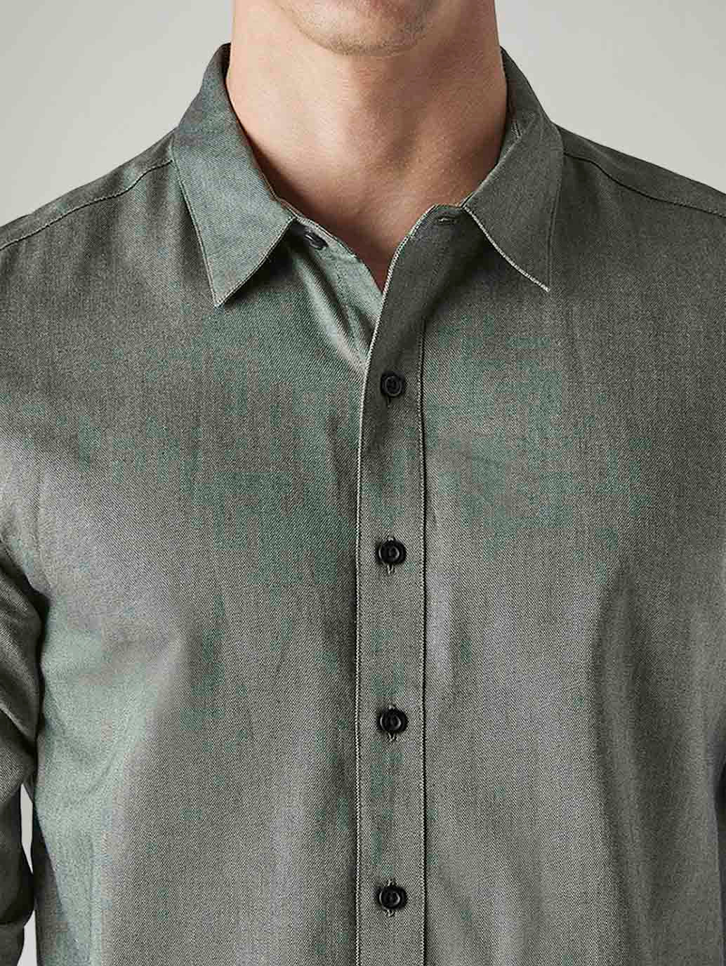 Men's Solid Slim Fit Oxford Redloop Shirt - 20 View