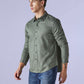 Men's Solid Slim Fit Oxford Redloop Shirt - Side View