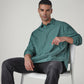 Men's Solid Slim Fit Redloop Shirt - Styleshot View