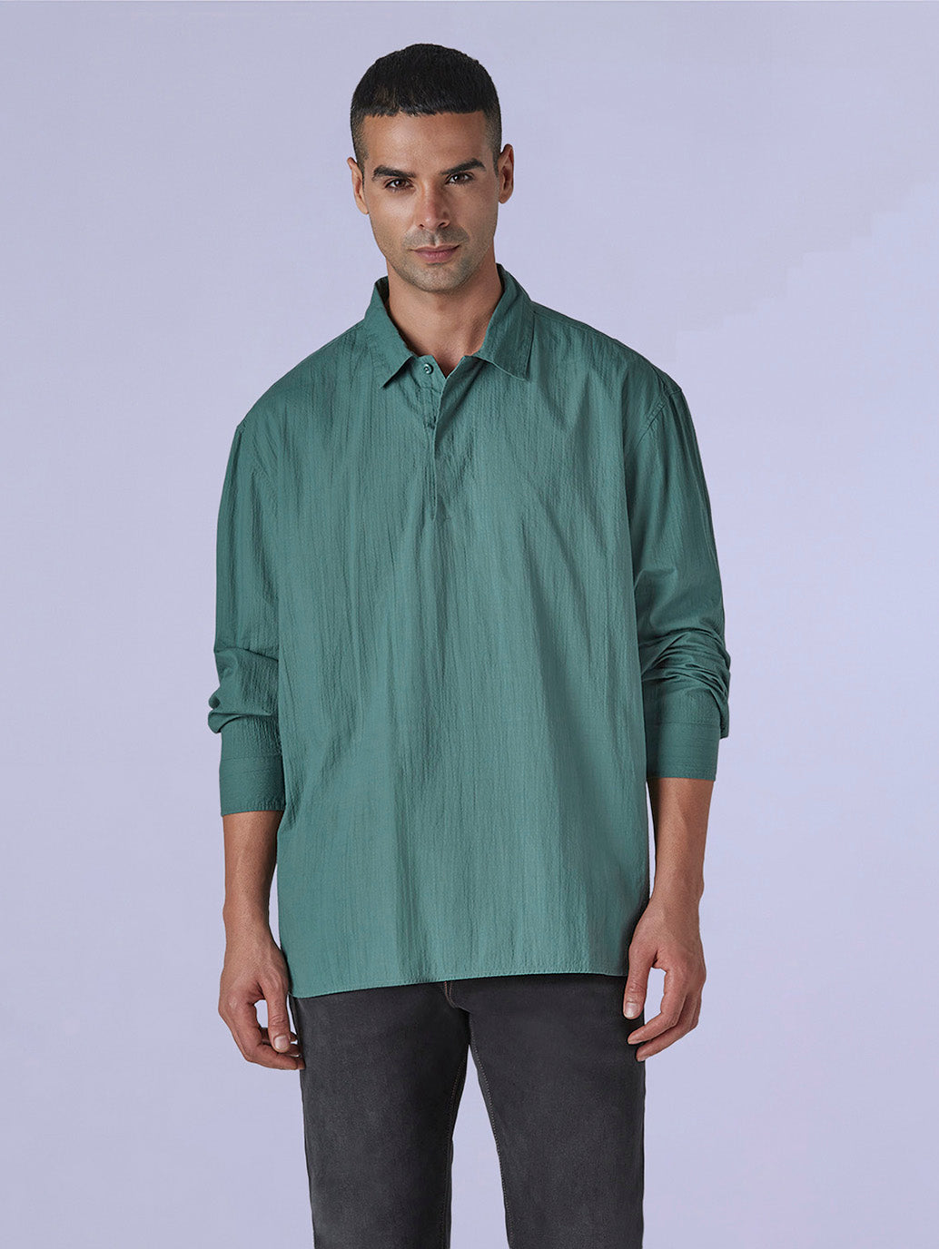 Men's Solid Slim Fit Redloop Shirt - 77443e5c-30b7-46aa-ae69-5037ca873eb5 View