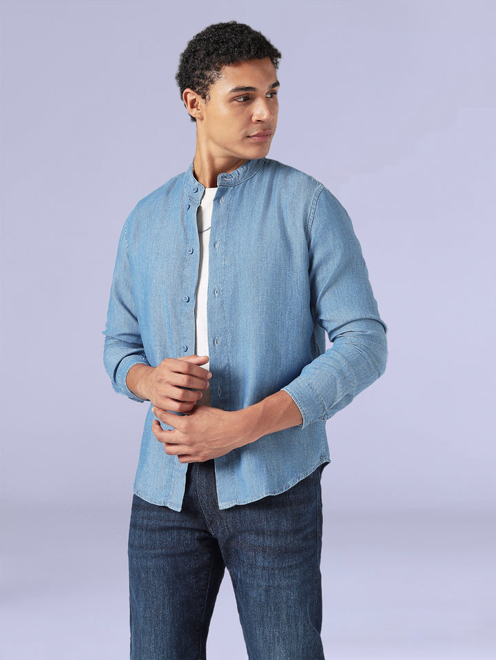 Men's Redloop Slim Mandarin Collar Shirt