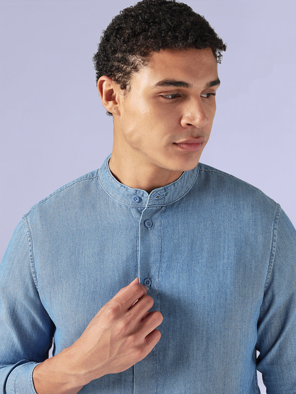 Men's Redloop Slim Mandarin Collar Shirt - 20 View