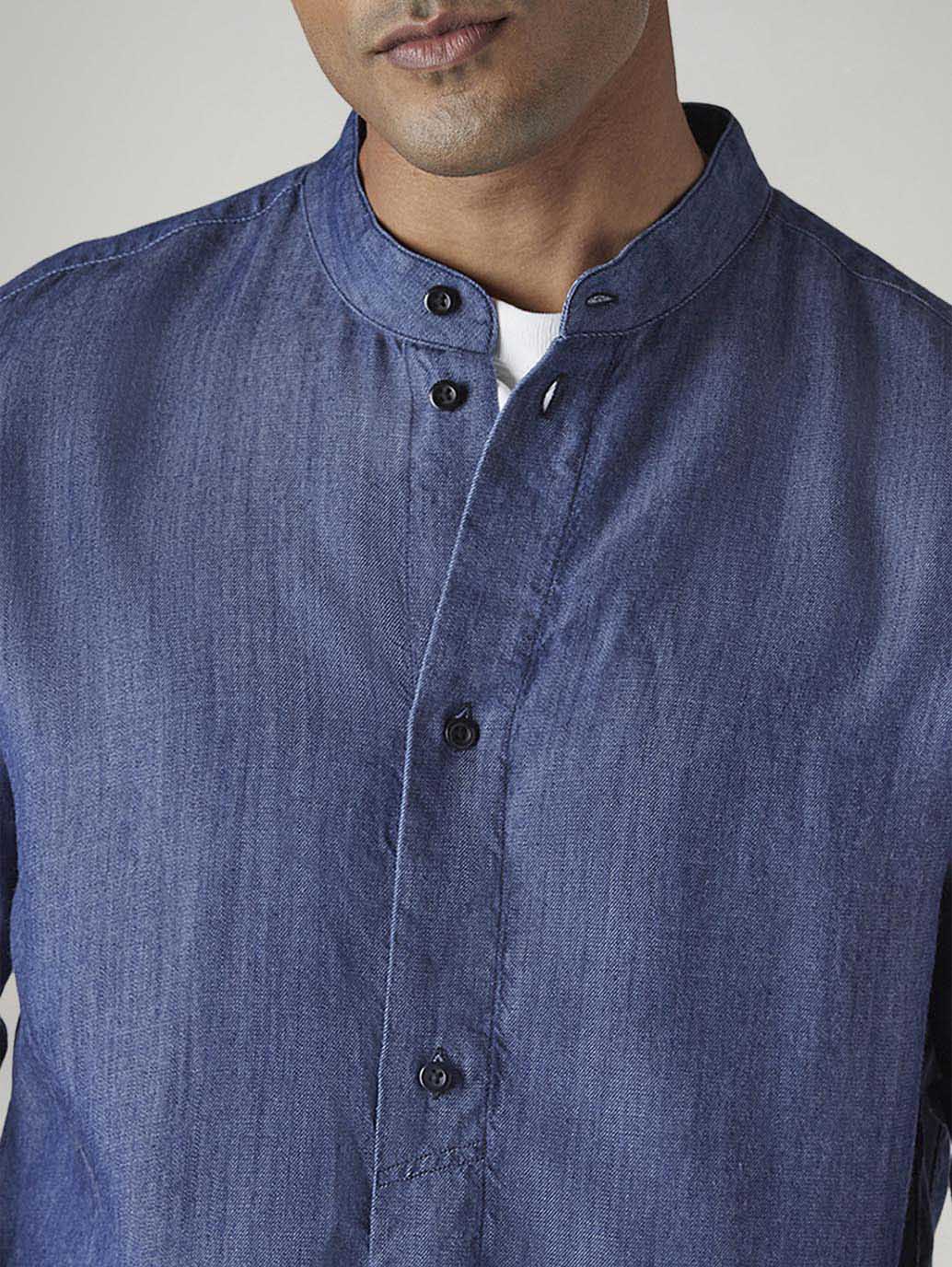 Men's Solid Slim Fit Redloop Shirt - 20 View
