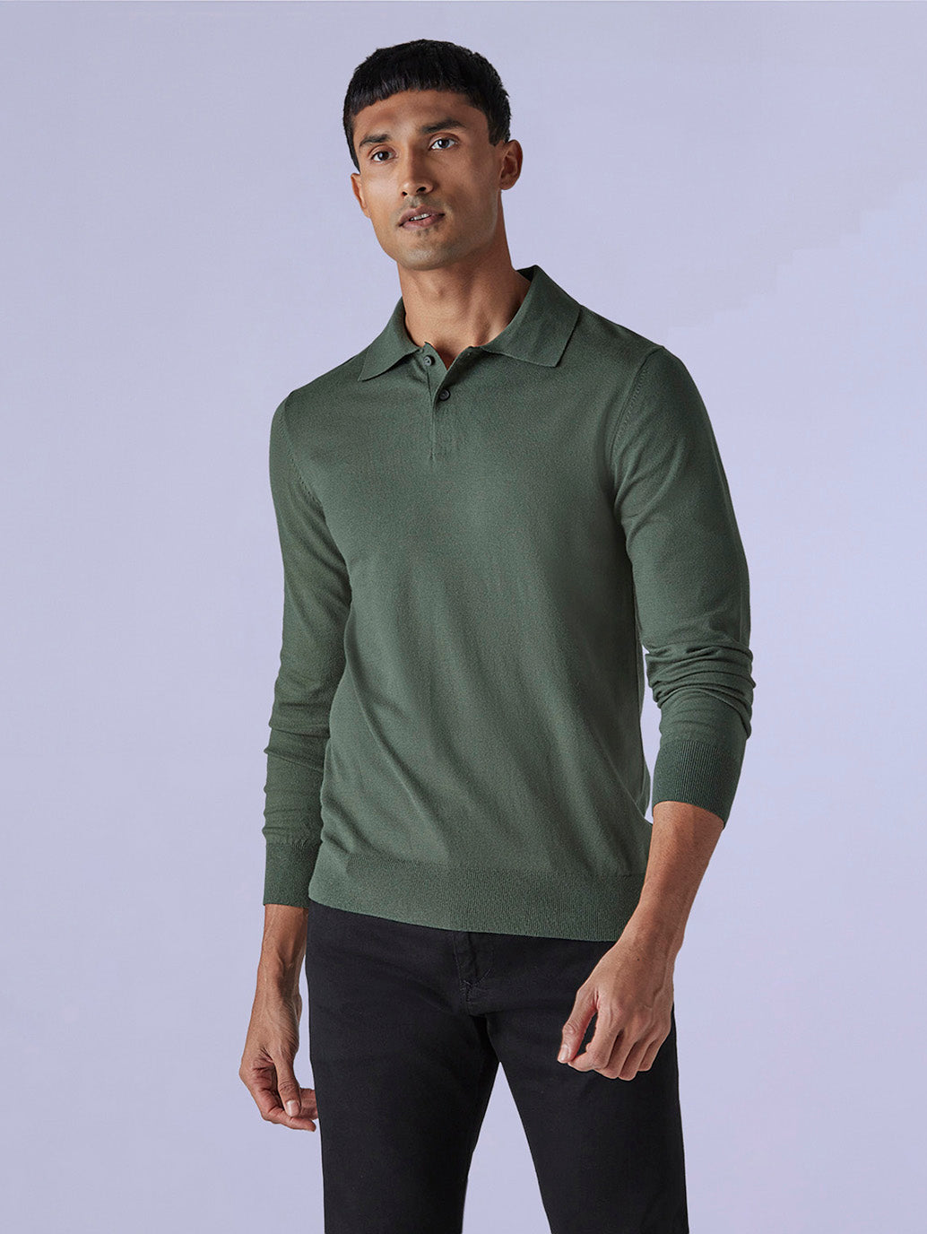 Men's Solid Dark Green Slim Fit Redloop Polo T-shirt - 207c01d1-55ca-443d-9901-fe34483f93aa View