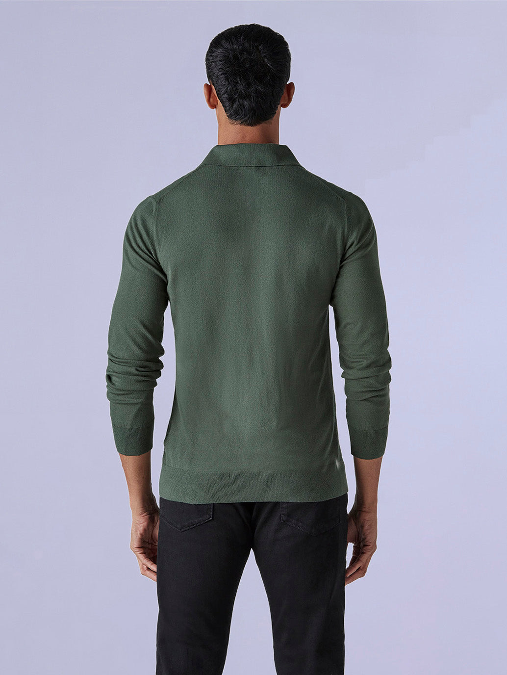 Men's Solid Dark Green Slim Fit Redloop Polo T-shirt - ae382689-cbd8-4c0b-a8a8-d29705f8b149 View
