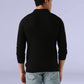 Men's Redloop Black Slim Linen Polo T-shirt - Back View