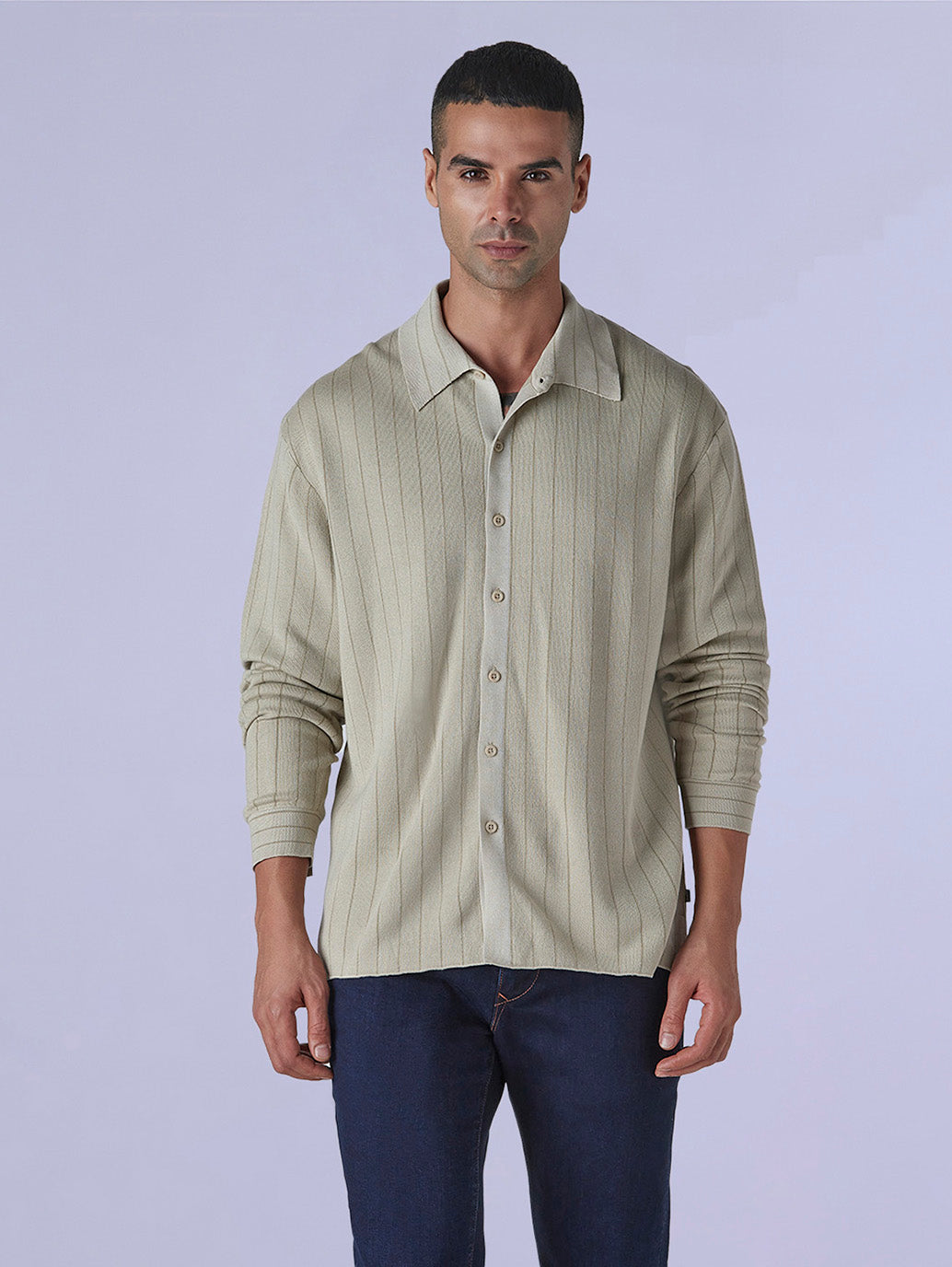 Men's Striped Slim Fit Redloop Shirt - d0b433b6-4e89-452e-824f-0d288a04706e View