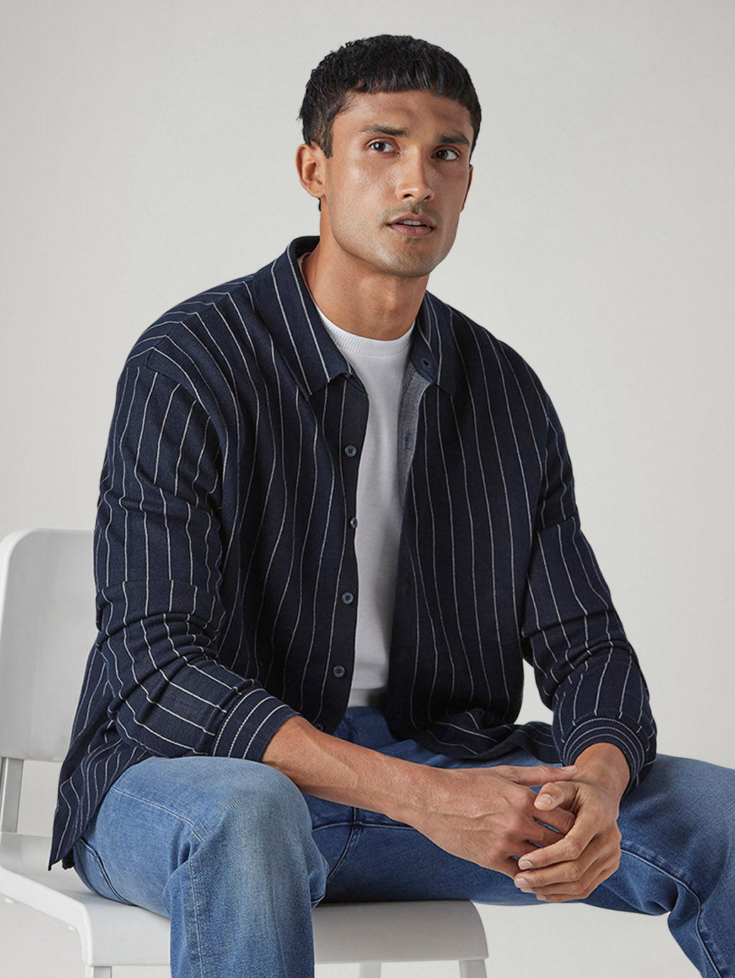 Men's Striped Slim Fit Redloop Shirt