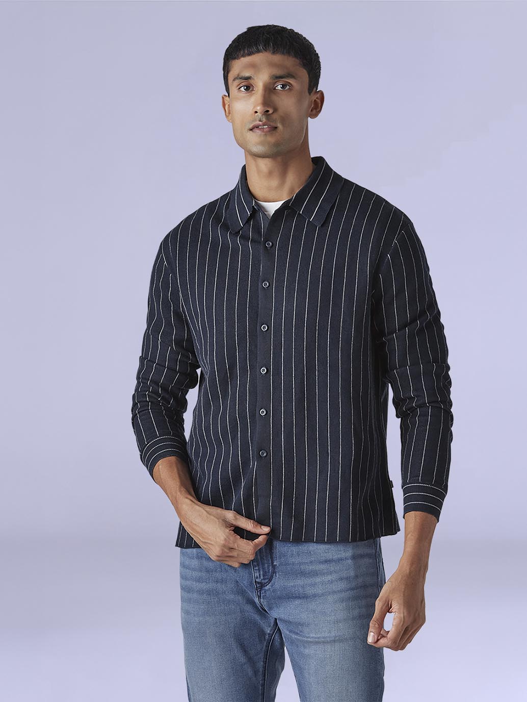 Men's Striped Slim Fit Redloop Shirt - 695f25bf-888a-47ed-a0f2-2c19d7297388 View