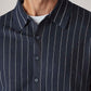 Men's Striped Slim Fit Redloop Shirt - Detail View