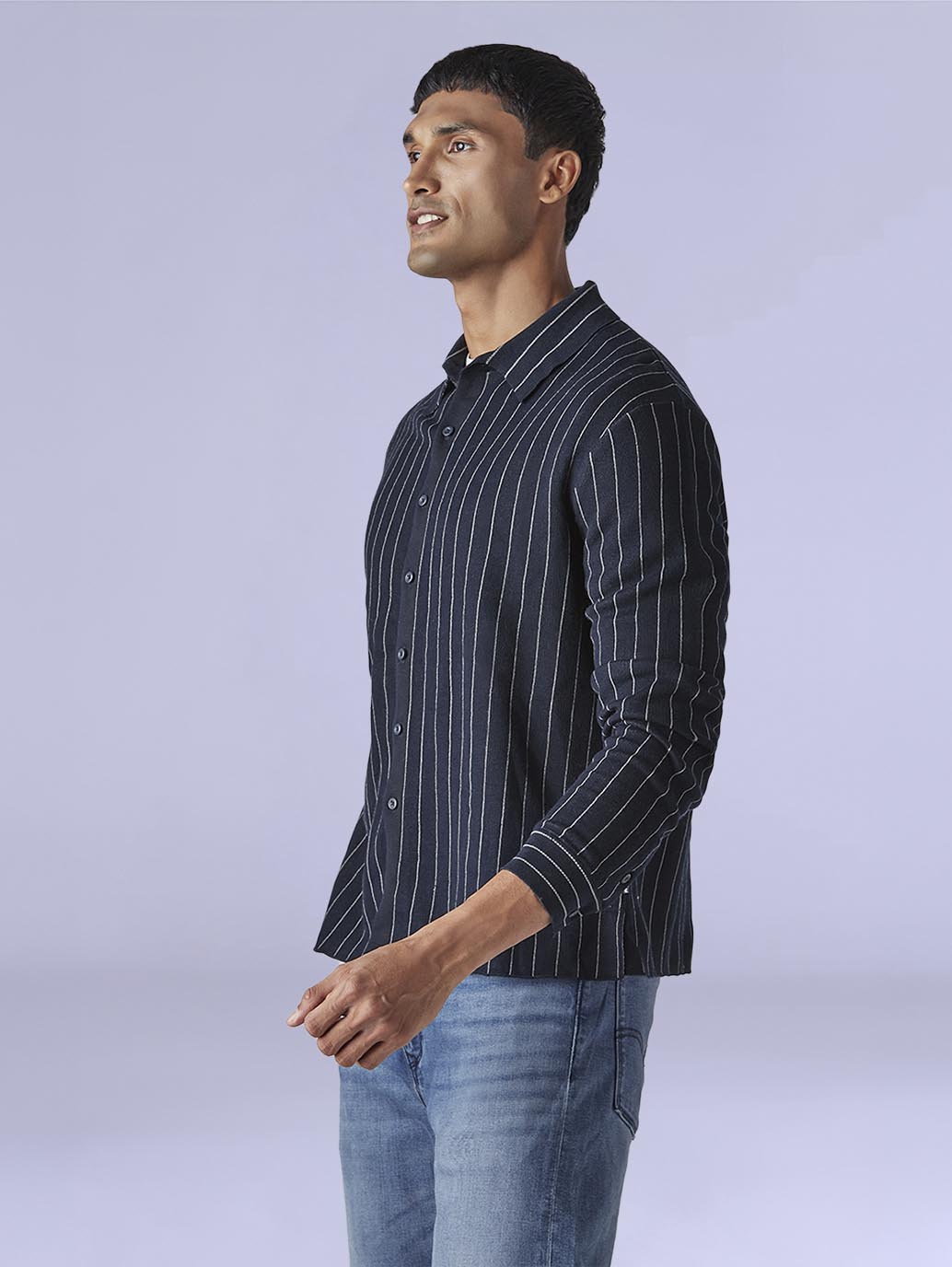 Men's Striped Slim Fit Redloop Shirt - 8c4472ea-a58b-4645-a5e9-bc88b84ecb52 View