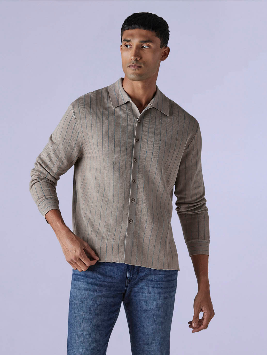 Men's Striped Slim Fit Redloop Shirt - bd9e2f1c-971a-488c-b878-e66fdec79008 View