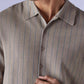 Men's Striped Slim Fit Redloop Shirt - detail View