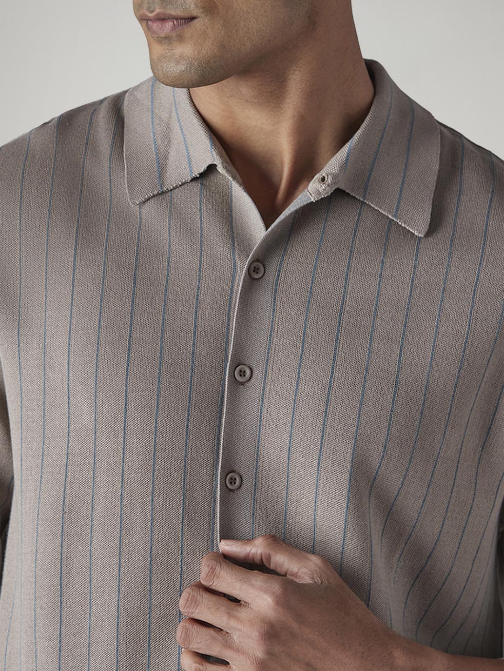 Men's Striped Slim Fit Redloop Shirt - 20 View