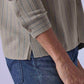 Men's Striped Slim Fit Redloop Shirt - detail View