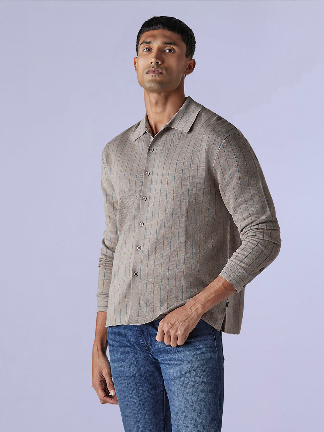 Men's Striped Slim Fit Redloop Shirt - e3e835e3-363a-40c5-b54a-95d0123e0472 View