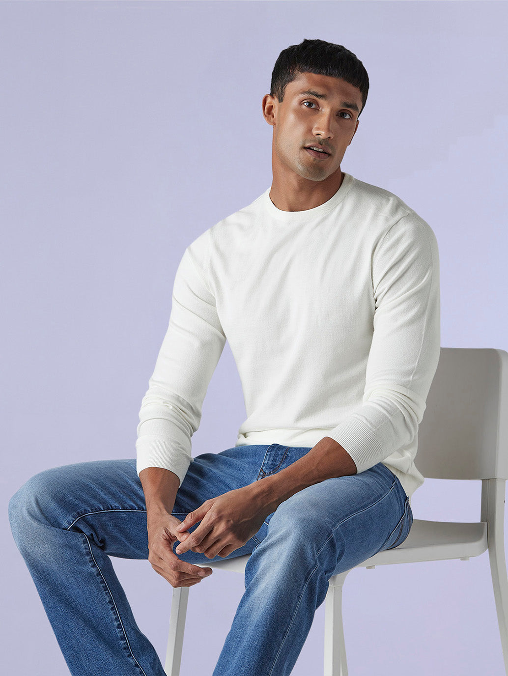 Men's Solid Slim Fit Redloop T-Shirt