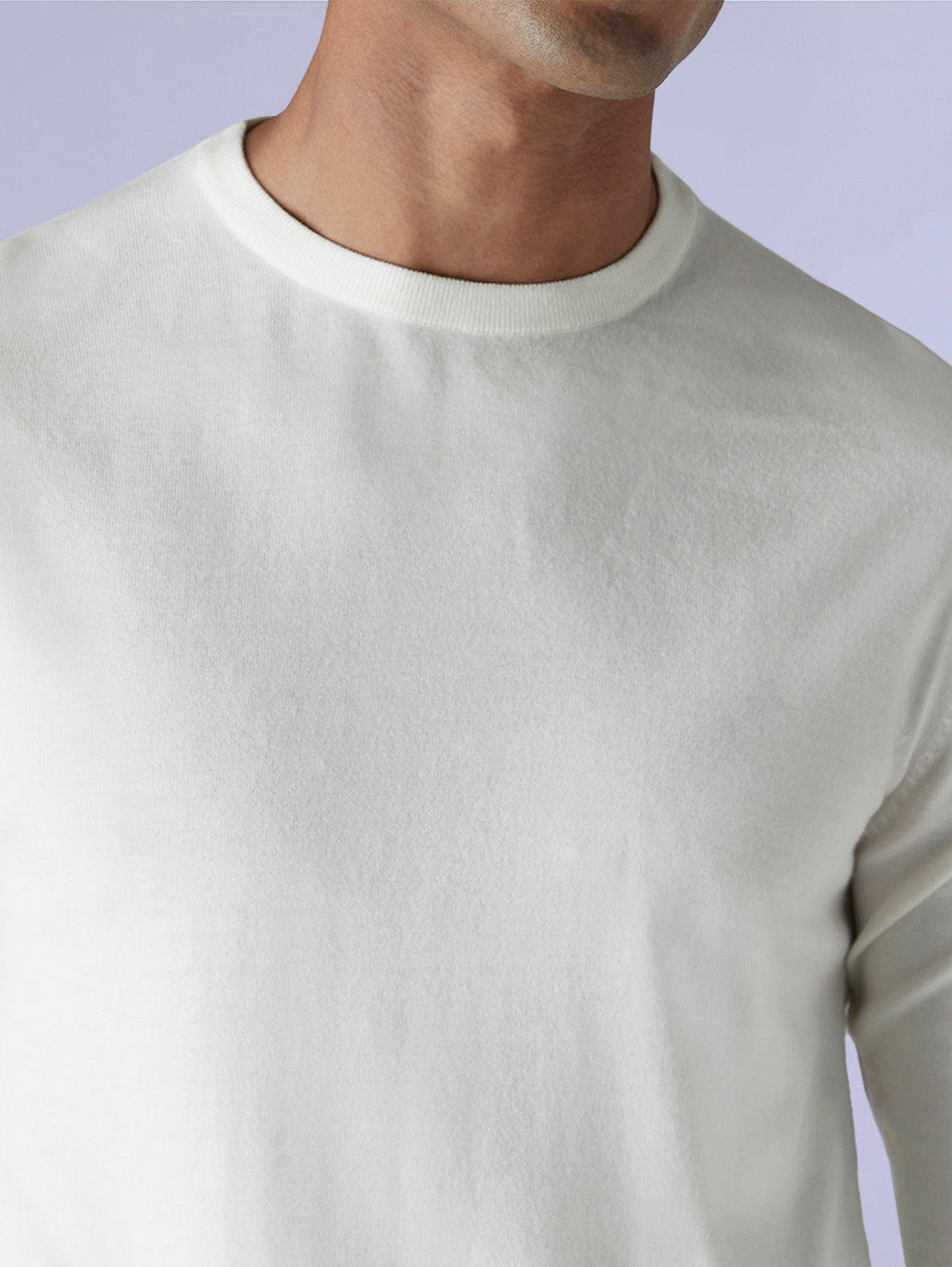 Men's Solid Slim Fit Redloop T-Shirt - Detail View