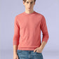Men's Textured Slim Fit Redloop Jersey T-Shirt - Front View