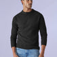 Men's Solid Relaxed Fit Redloop Sweater - Front View