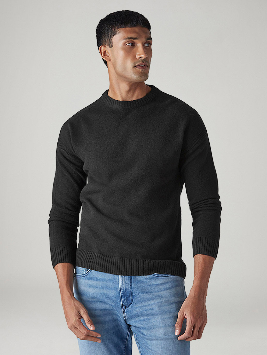 Men's Solid Relaxed Fit Redloop Sweater - 20 View