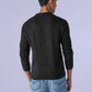 Men's Solid Relaxed Fit Redloop Sweater - Back View