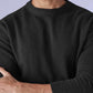 Men's Solid Relaxed Fit Redloop Sweater - Detail View