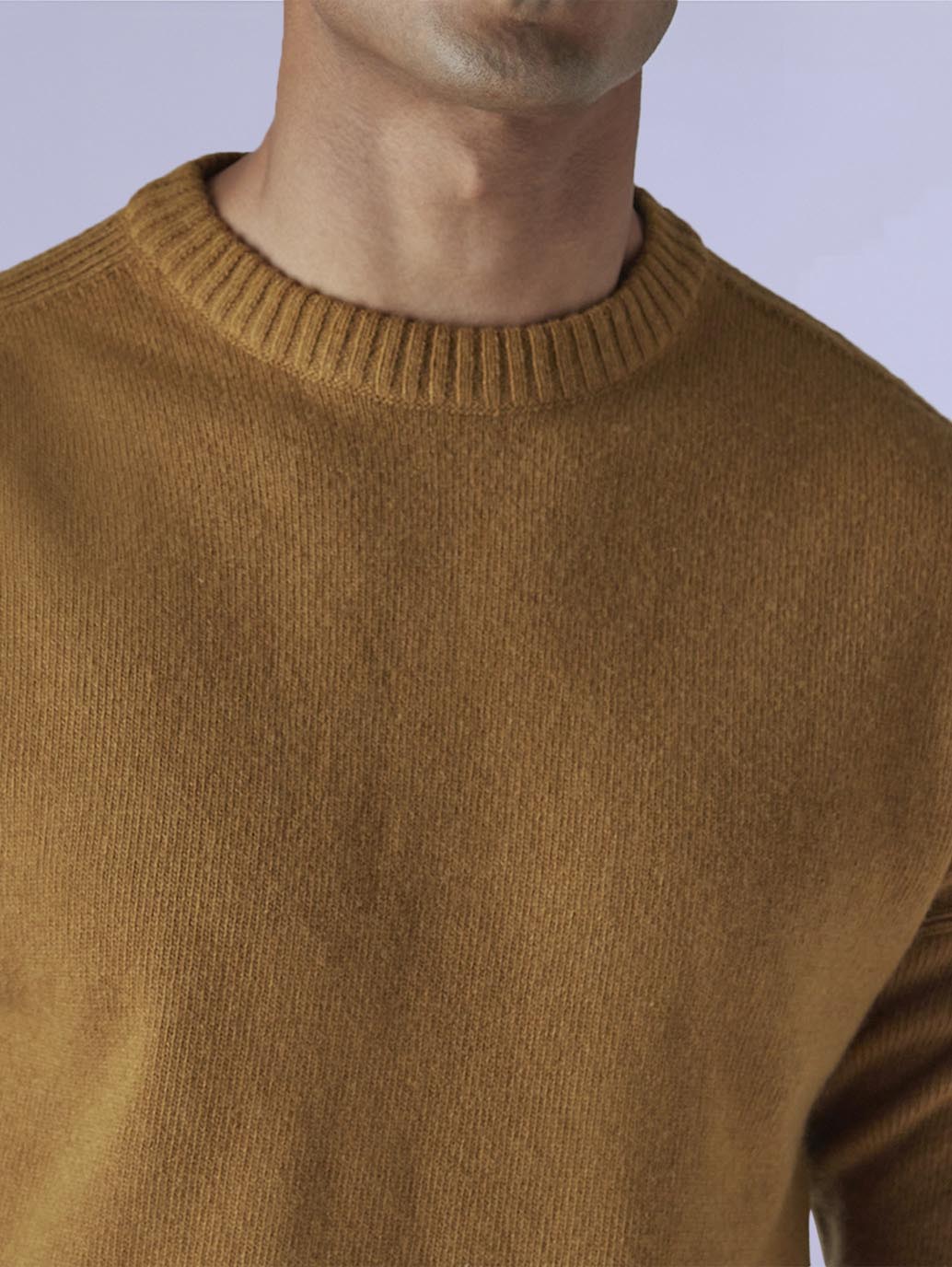 Men's Solid Relaxed Fit Redloop Sweater - Detail View