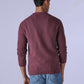 Men's Solid Relaxed Fit Redloop Sweater - Back View