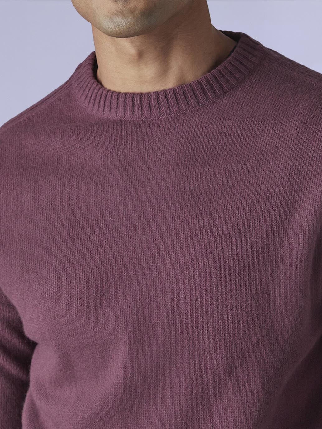 Men's Solid Relaxed Fit Redloop Sweater - Detail View
