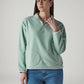 Women's Solid Relaxed Fit Sweatshirt - Styleshot View