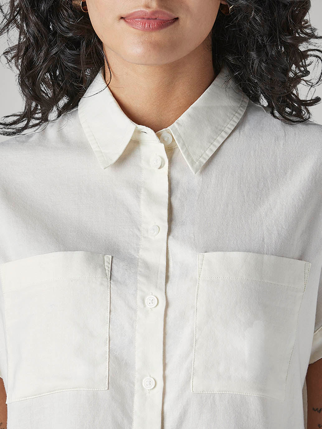 Women's Solid Regular Fit Shirt - Detail View