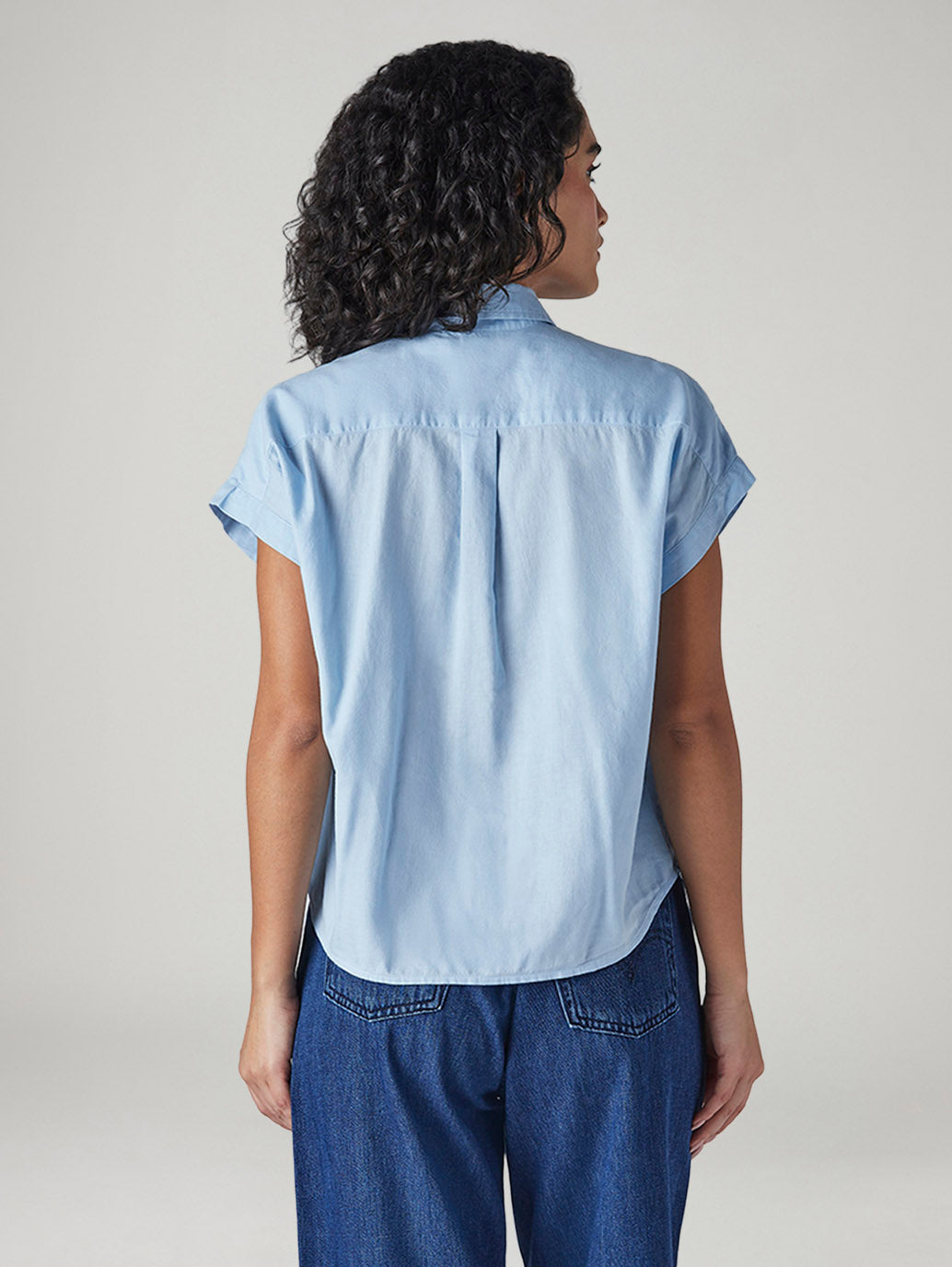 Women's Solid Regular Fit Shirt - Back View