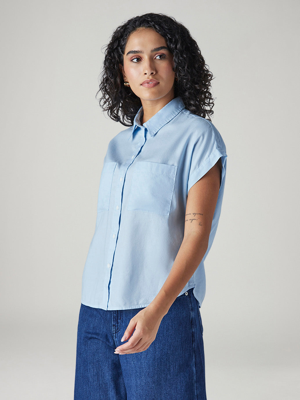 Women's Solid Regular Fit Shirt - Side View