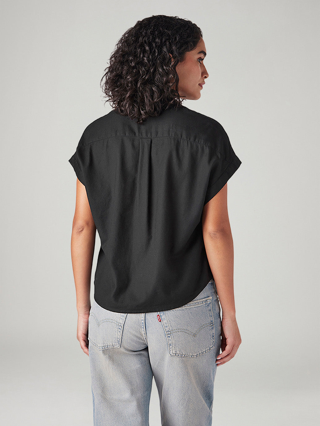 Women's Solid Regular Fit Shirt - Back View