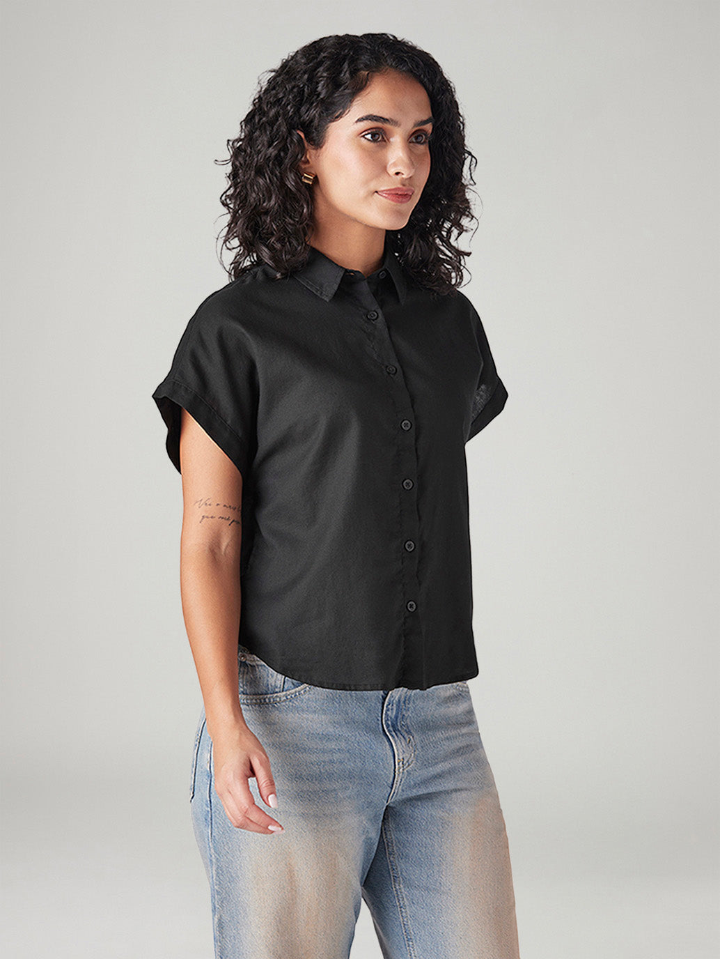 Women's Solid Regular Fit Shirt - Side View