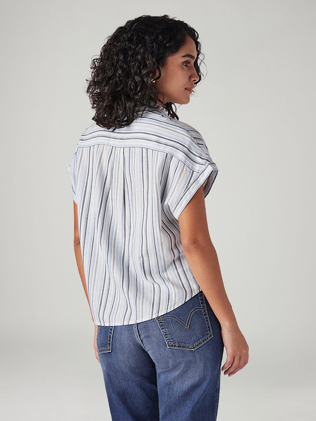Women's Striped Regular Fit Shirt - Back View